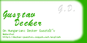 gusztav decker business card